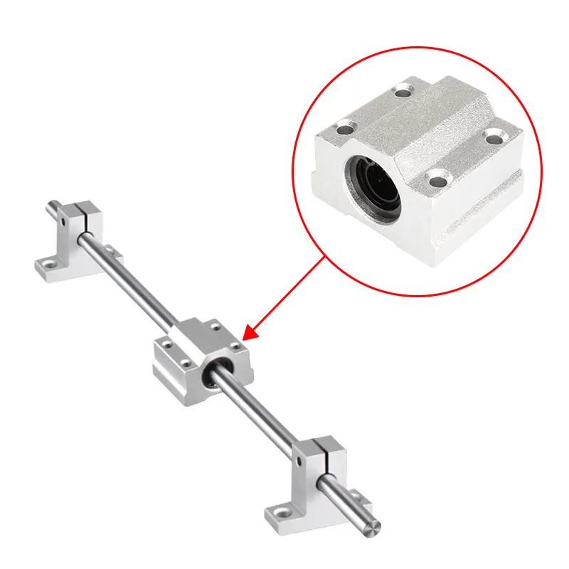 4pcs SC6UU SC8UU SC10UU SC12UU SC16UU SCS20UU Linear Ball Bearings Aluminium Slide Bushing Block For Linear Guild Rail Shaft