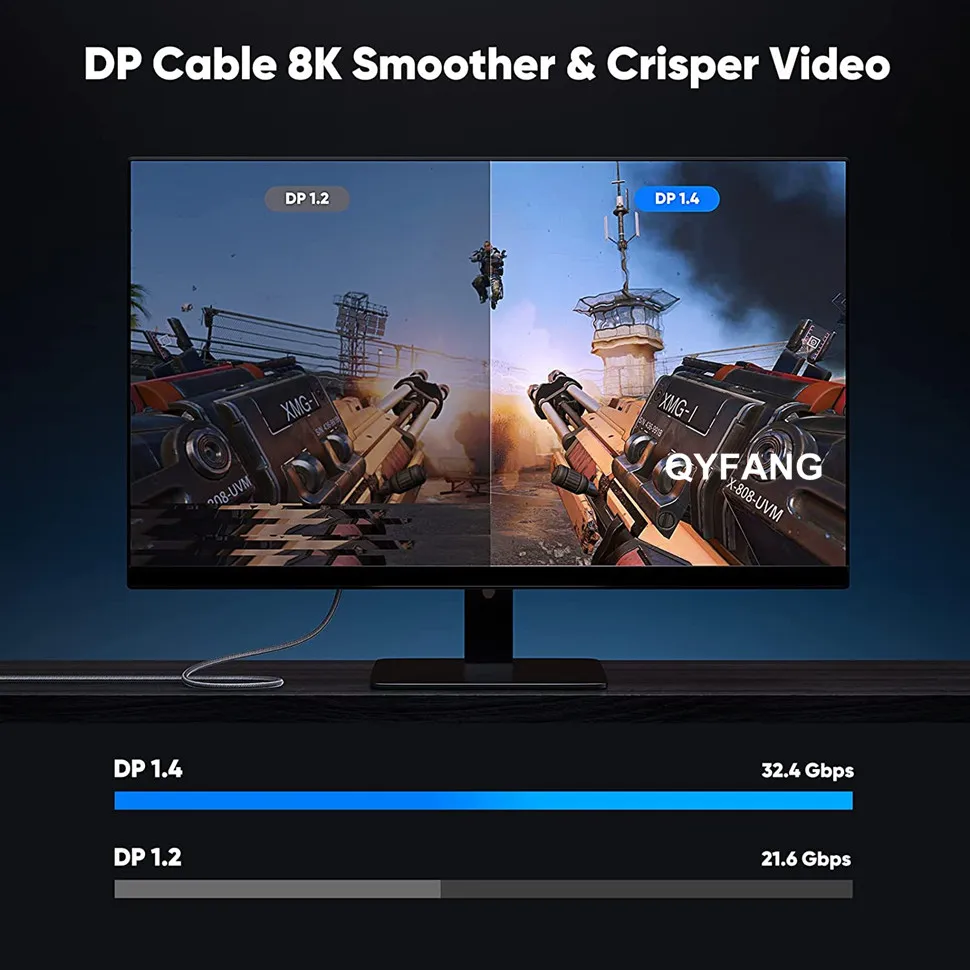 8K DP Männlich zu Weiblich Kabel Display Port Verlängerung Kabel für HDTV Nintend Schalter Smart Box Projektor DP Splitter displayPort 1,4 – Detail 3