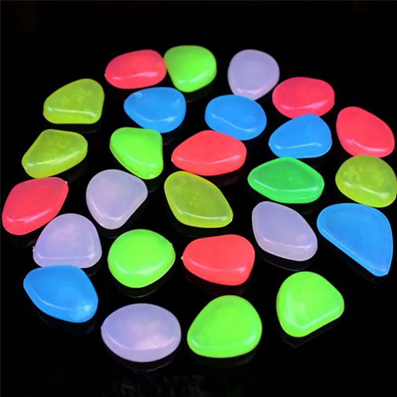 10Pcs Glow In The Dark Luminous Pebbles Stones for Wedding Party Event Supplies Gardening Swimming Pool Bar Decoration Rocks