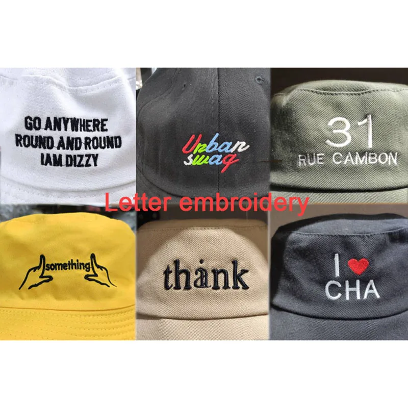 Custom Logo Embroidery Bucket Hat Unisex Bob Caps Hip Hop Gorros Men Women Summer Panama Cap Beach Sun Fishing Boonie Hat