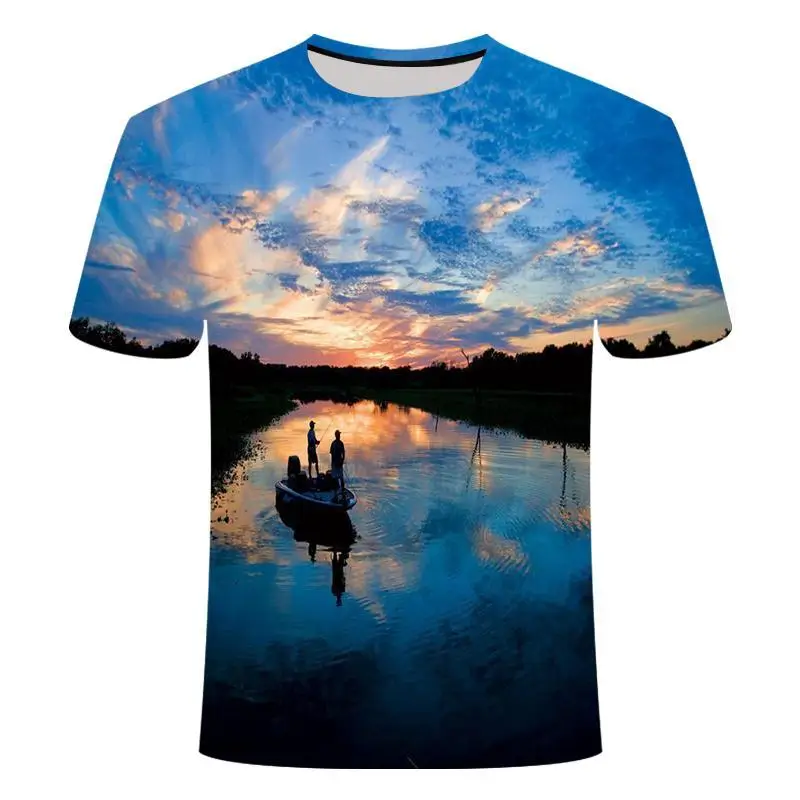 2021 new fishing t shirt style casual Digital fish 3D Print t-shirt Men Women tshirt Summer Short Sleeve O-neck Tops&Tees110-6xl