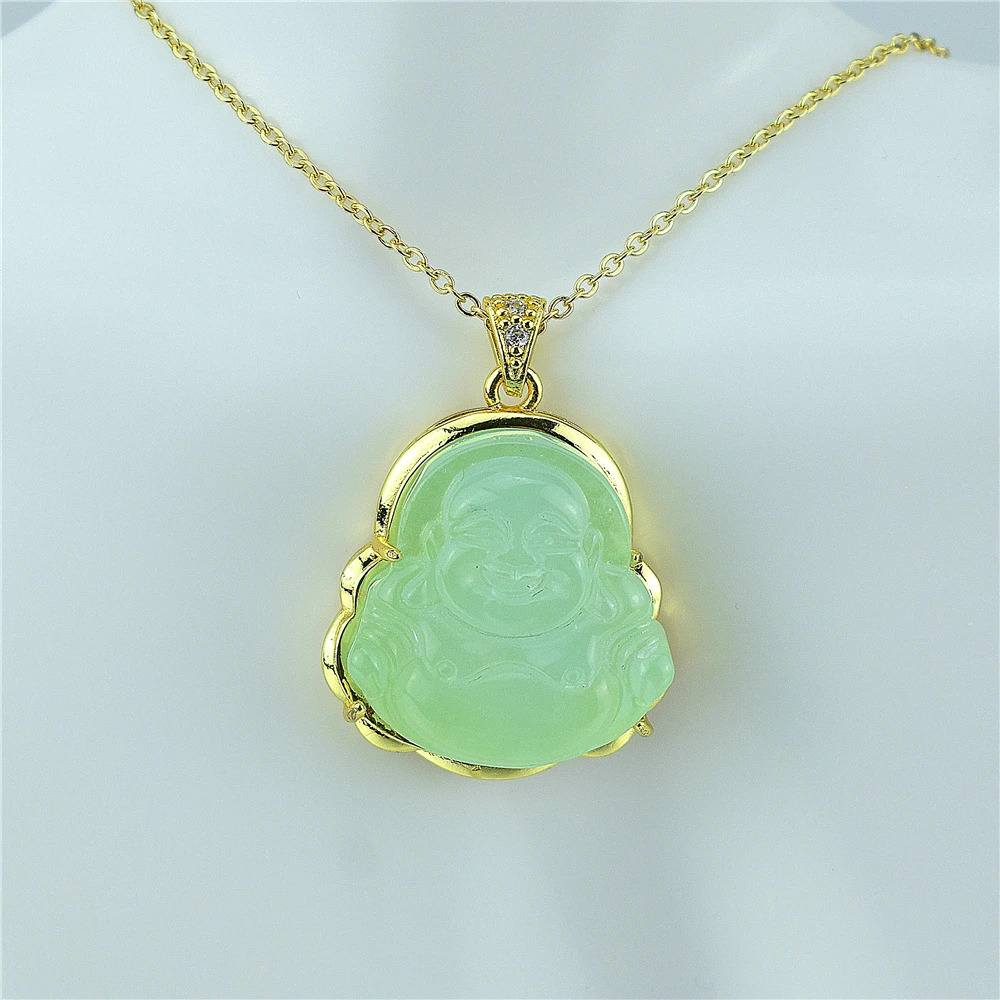 2021 new large Hetian jade religious Buddha Pendant clavicle NECKLACE PEACE jewelry women\'s Gift Men\'s exquisite jewelry