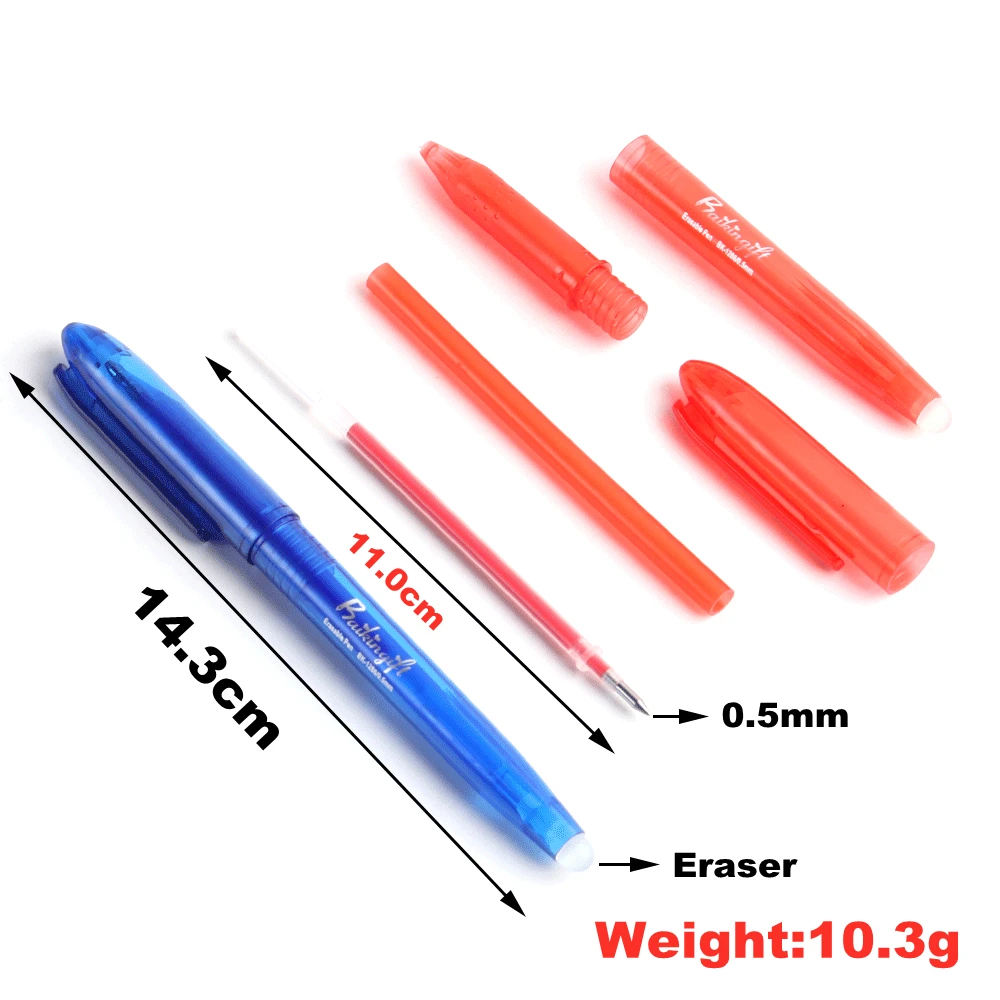 8Pcs Erasable Gel Pen Or Refill Rod 0.5mm Washable Handle Magic Erasable Pen Refills For School Writing Tools Kawaii Stationery