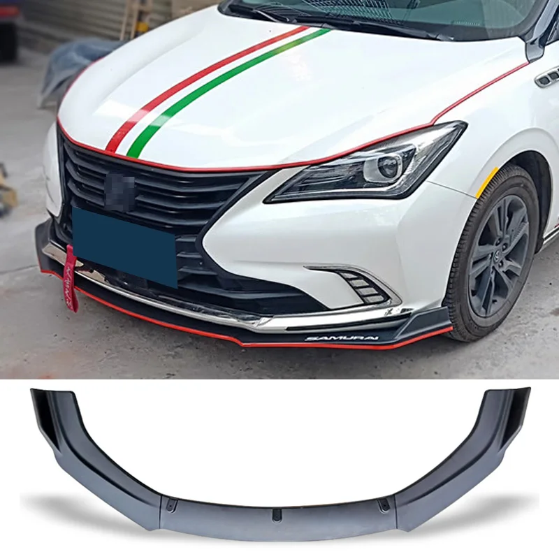 Front Bumper Spoiler Protector Plate Lip Body Kit Carbon Surface Car Decorative Strip Chin Shovel For Changan Eado 2018 - 2019