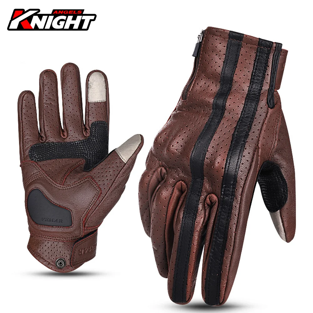 Breathable Leather Guantes Moto Professional Waterproof Gloves Anti-slip Accesorios Moto Summer Breathable Full Finger Gloves