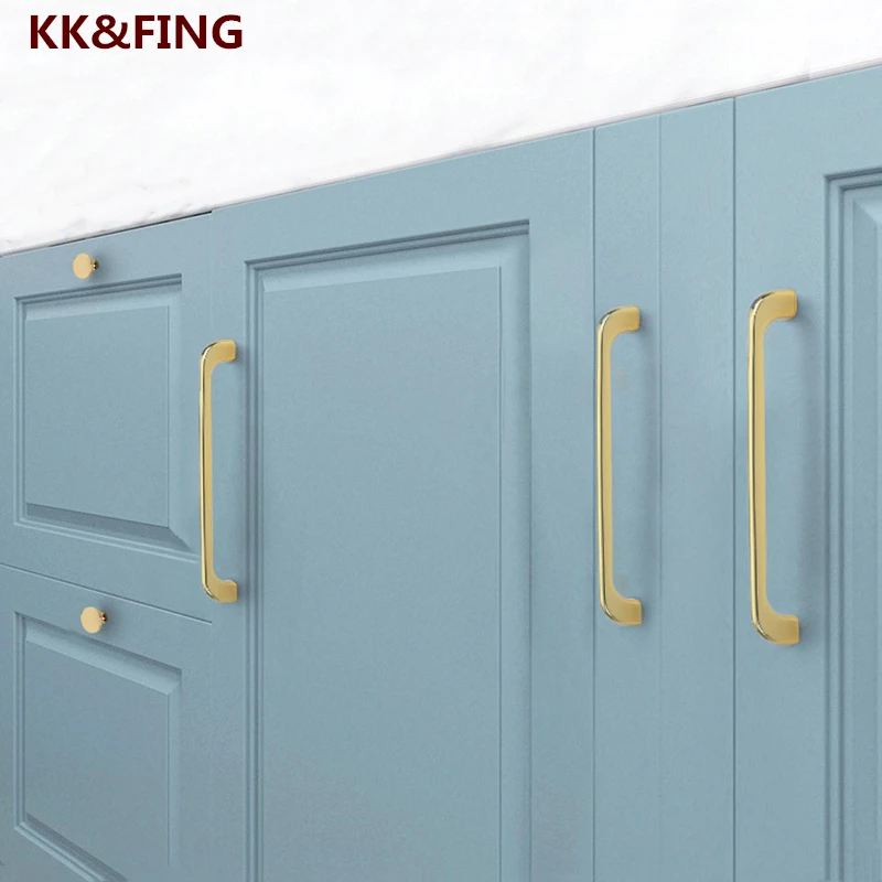 KK&FING New Gold Kitchen Cabinet Handles Drawer Knobs Bedroom Furniture Cupboard Handle Gold Cabinet Pulls Decoration Hardware