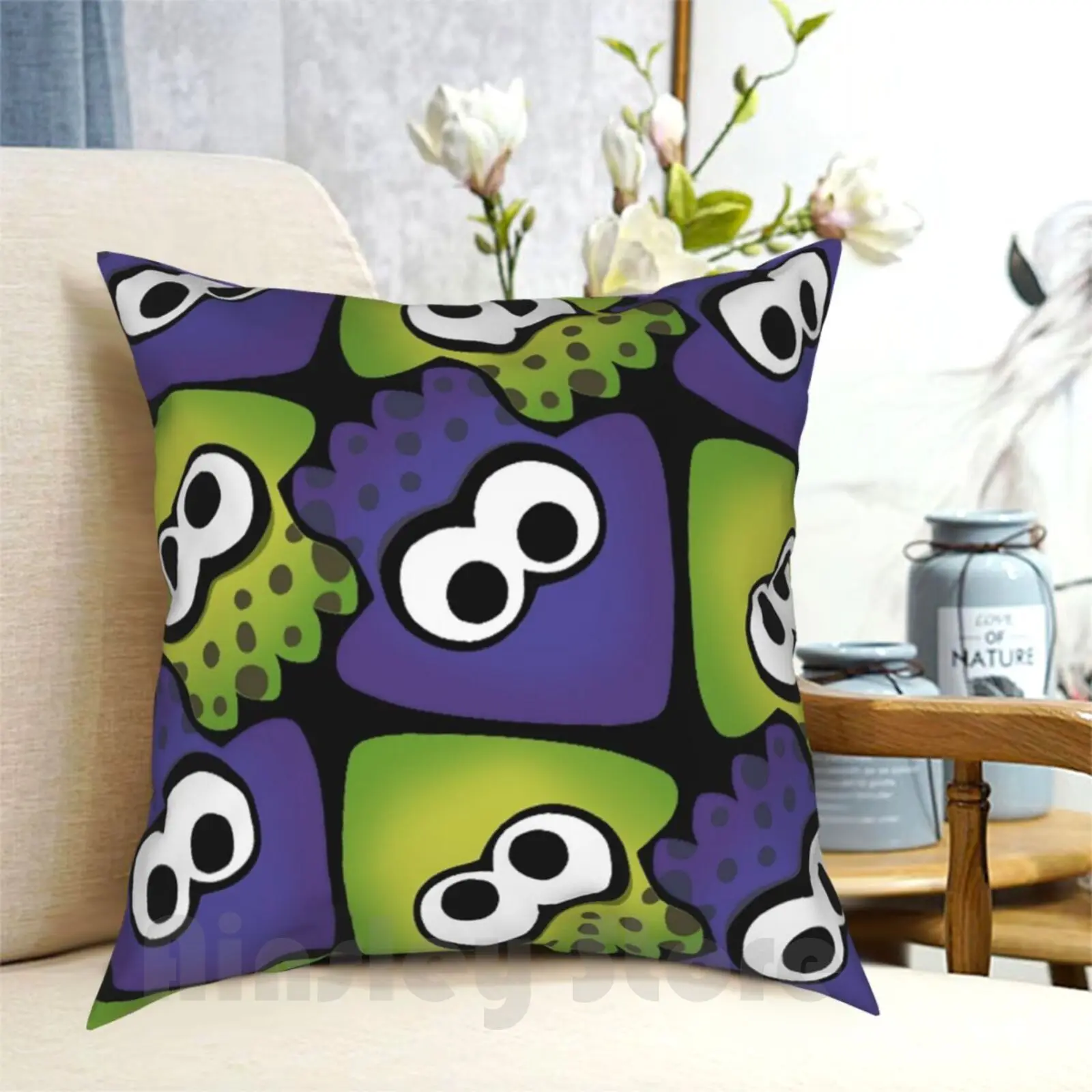 Funda de almohada Splatoon Squids impresa para el hogar funda de almohada suave DIY Splatoon Squid chico lindo juego de videojuegos Wii U