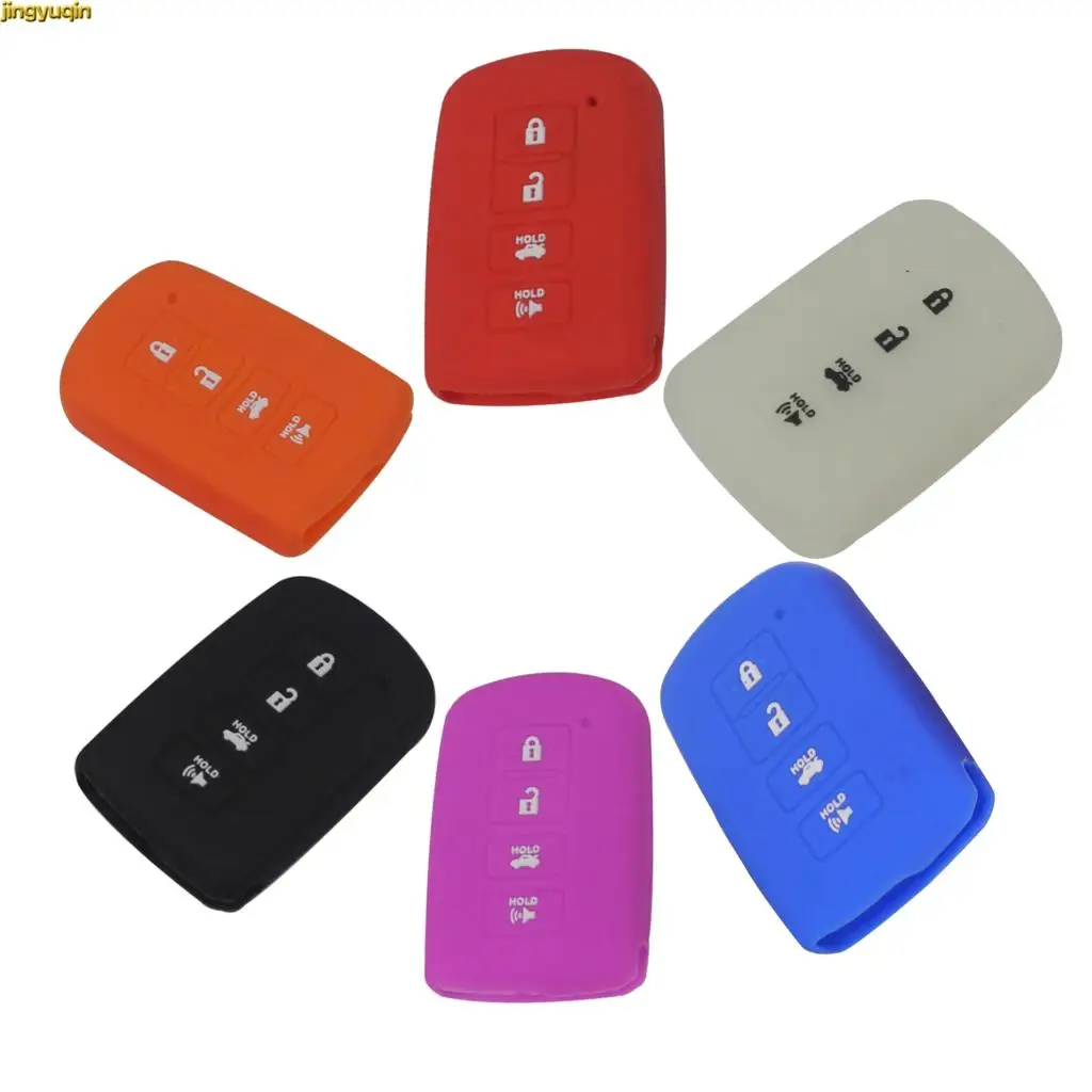 

Jingyuqin 4 Button Silicone Remote Car Key Cover Case For Toyota Camry RAV4 Avalon Corolla Altis Highlander 2012 2013 2014 2015