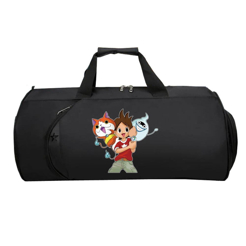 Men Travel Bag Large Capacity Duffle Handbag Shoe Pocket Weekend Travel Luggage Bag for anime Yo-kai Watch