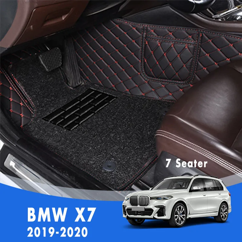 

Car Floor Mats For BMW X7 2020 2019 7 Seats Luxury Double Layer Wire Loop Pedal Custom Car Interior Accessories Styling Carpets