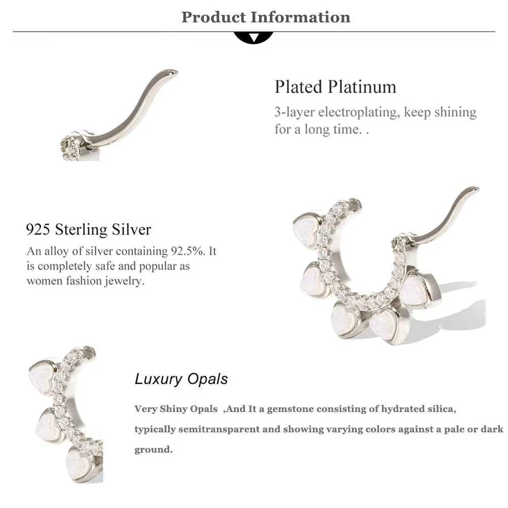 LOZOYA New 925 Sterling Silver Good Middle Crystal Ring Hoops Huggies Earring Loops Clips 2021 Fashionable Design Earring