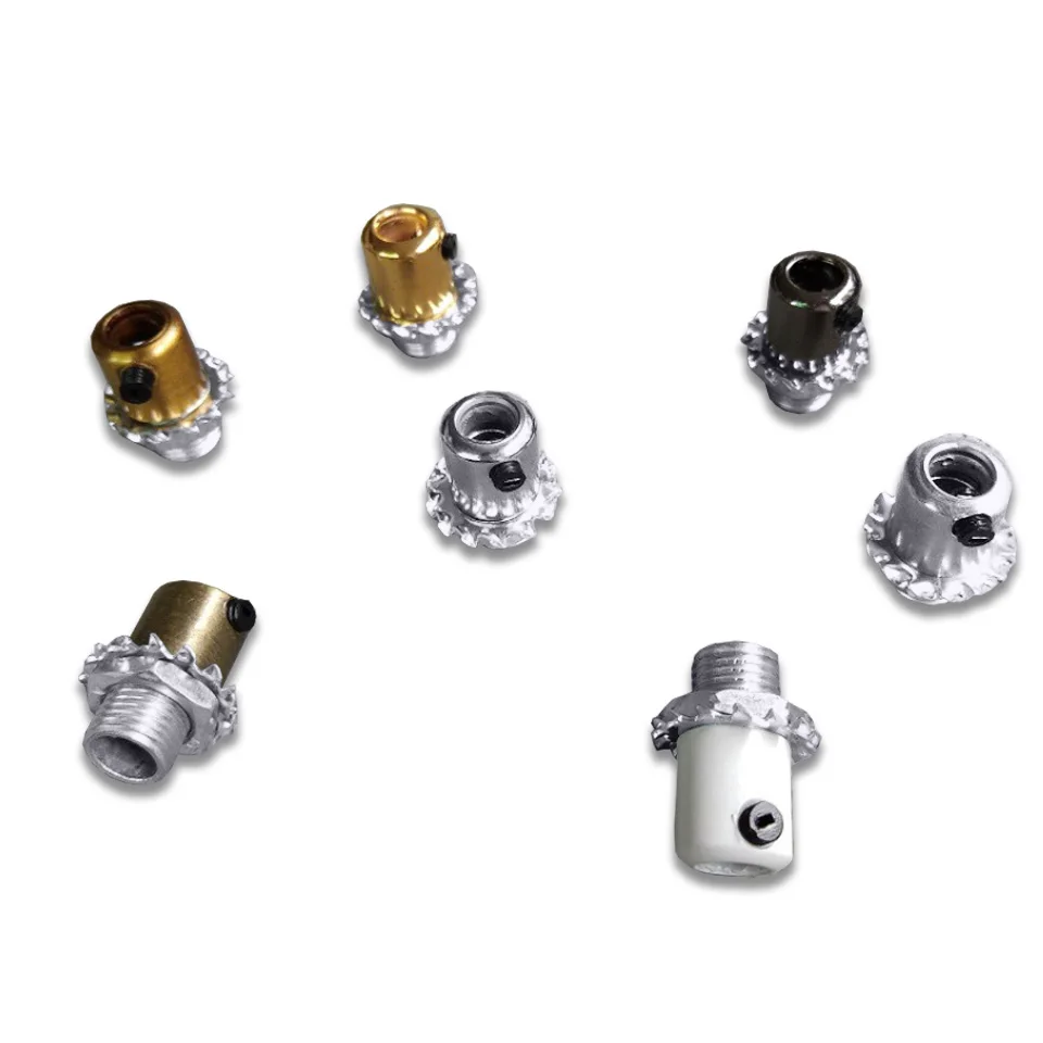 5pcs D12*H12mm M10 Threaded Wire Lock Chandelier Ceiling Plate Lock Buckle Cable Grips Cable Connectors With M4 Clear Screw