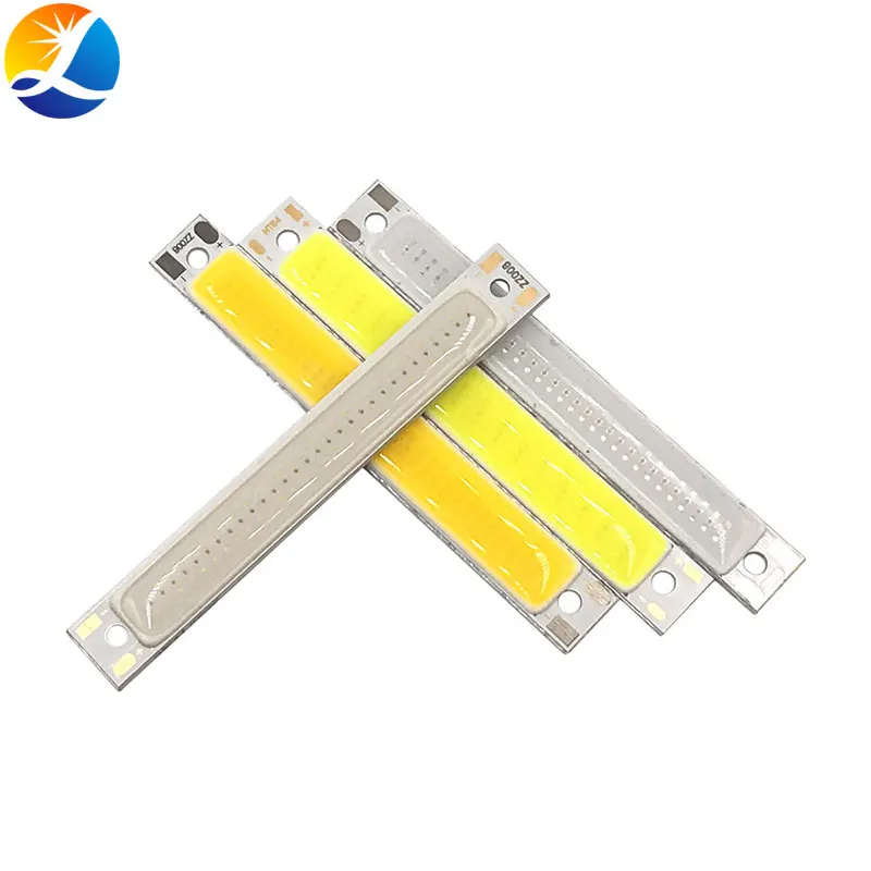 

Dropshipping 60x8mm 2V 3V LED Bulb COB Strip 3.7V Chip On Board Warm Cold White Blue Red Color 1W 3W LED Lights COB Work Lamp