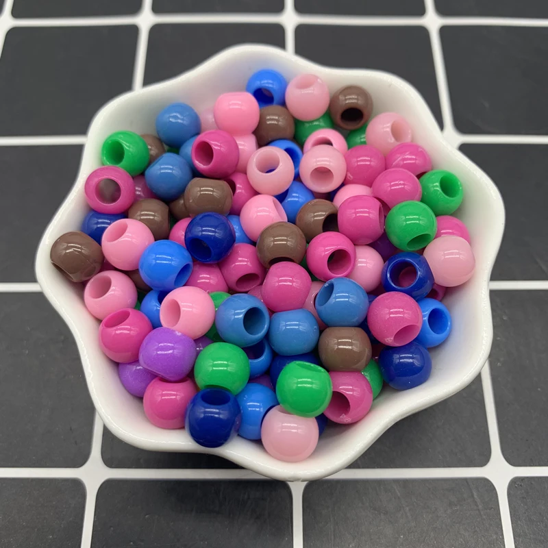 アクリルスペーサービーズ100ピース/ロットx 6mm,大きな穴,ジュエリー作り用,diy