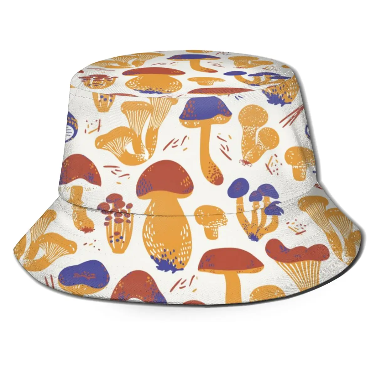 

NOISYDESIGNS Summer Fisherman Hat Fungus Mushroom Printed Bucket Hats For Women Street Hip Hop Bucket Cap Vintage Fishing Hat