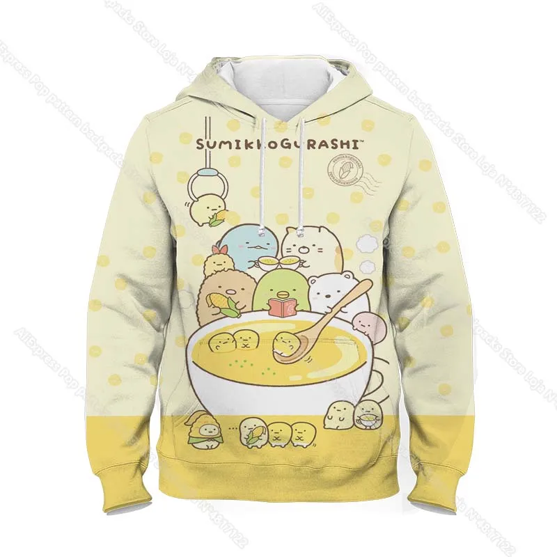 Spring Autumn Kids Sumikko Gurashi Hoodies Girls Boys Cute Cartoon Anime 3D Pullovers Children Sweatshirts Toddler Coat Sudadera