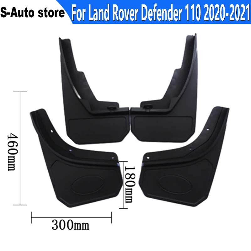 

2 Pcs ABS Plastic Black Front Rear Mudguard For Land Rover Defender 110 2020-2021 Splash Guards Fender Car Accessories styling