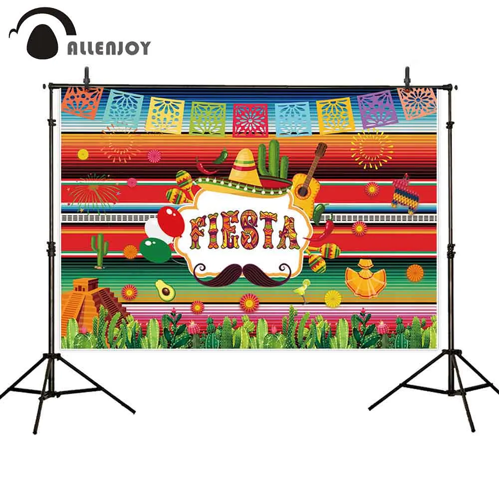 

Allenjoy photography background mexican carnival cinco de mayo serape fiesta stripe banner backdrop party decorations photophone