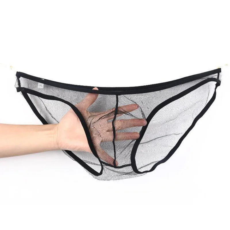 Sexy Underwear Men Mesh Transparent Through thin Breathable penis Male Pants solid Boxer Shorts Bulge Pouch Fashion Male Knickes