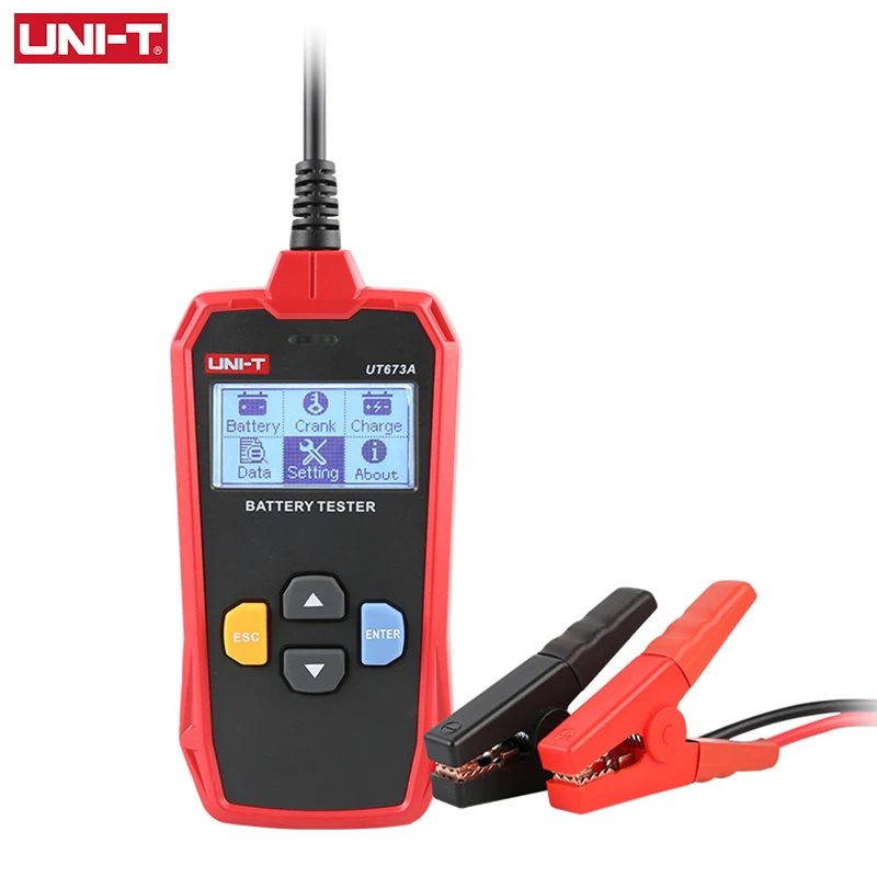 UNI-T Car Battery Tester 12V 24V DC Charger Analyzer UT673A UT675A Capacity Load Tester Cranking System Test 40-2000CCA