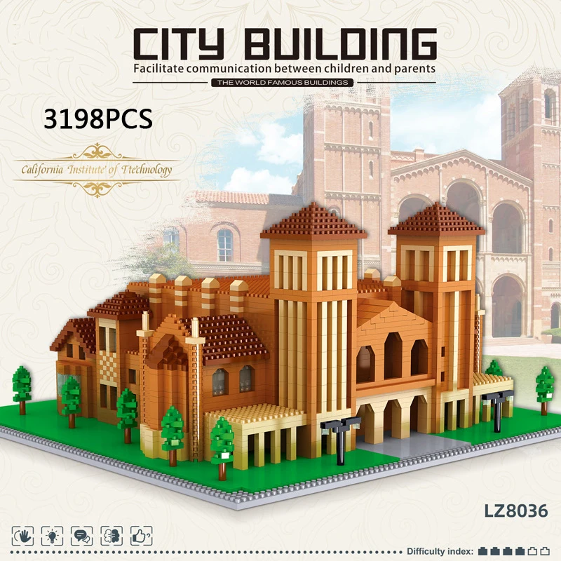 International School Architecture Nanobrick America California Institute Of Technology Micro Diamond Block Build Brick Toy