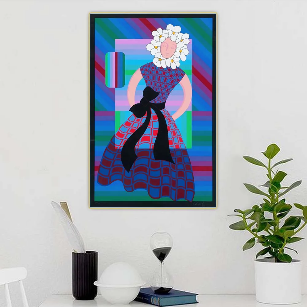 Flower Girl, 1980 by Victor Vasarely Optical Visual Art Canvas Oil Painting Aesthetics Picture Hanging Decor Home Decoration