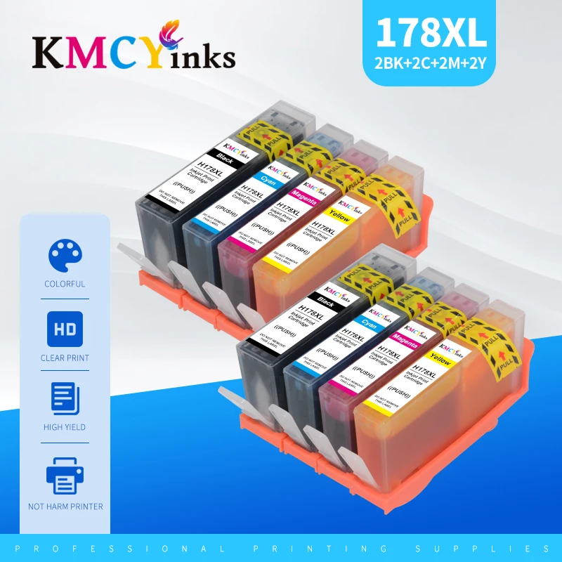 

KMCYinks 178xl Compatible Ink Cartridge Replacement For HP178 178XL Cartridge For HP 5510 5515 6510 7510 B109a B109n Printer