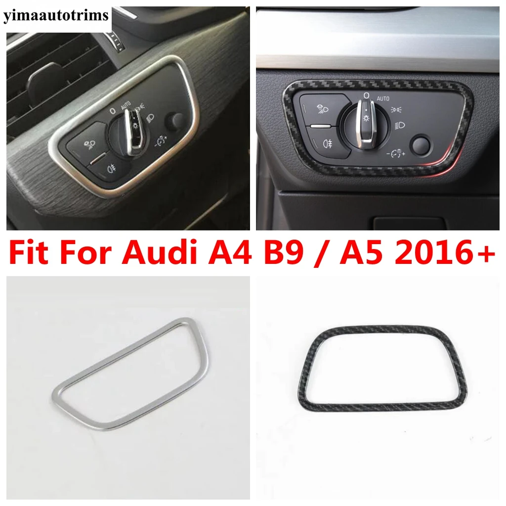 

Car Head Light Lamp Adjustment Button Switch Cover Trim For Audi A4 B9 / A5 2016 -2020 Matte / Carbon Fiber Interior Accessories