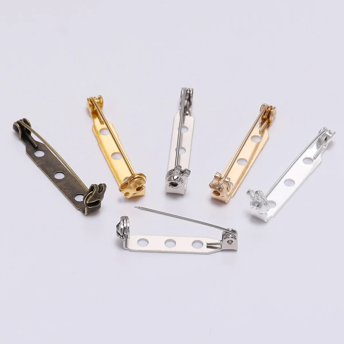 20pcs 20 25 32mm Plated Brooch Clip Base Blank Safe Lock Brooch Base Pin For Jewelry Making Findings Diy Jewelry Accessories