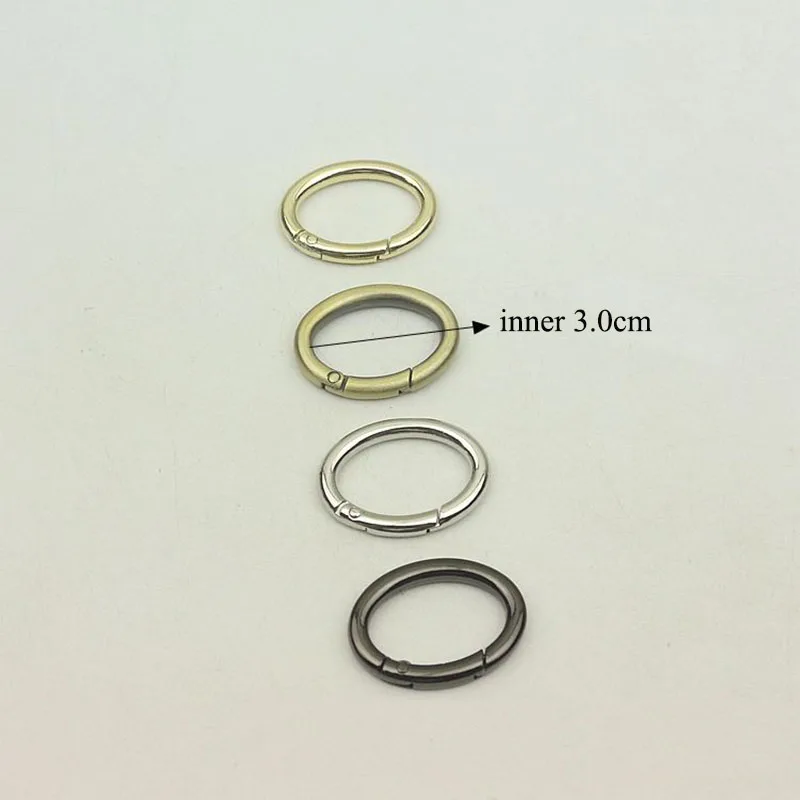 

20pcs 30mm Metal Oval Spring O Ring Buckles Openable Keyring Dog Snap Trigger Clasp Clip Bag Belt Leather Craft DIY Bag Parts