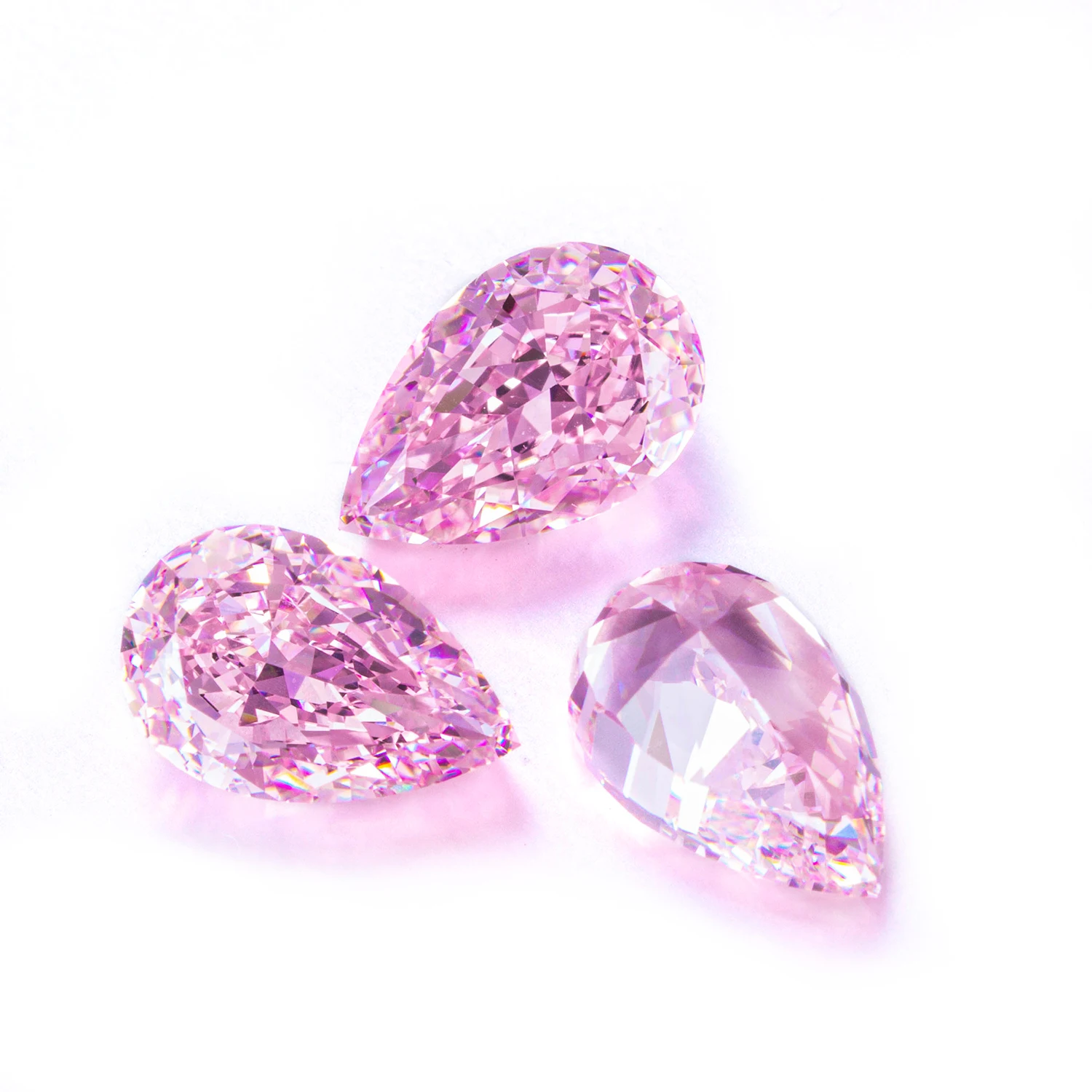 

Top Quality Synthetic Diamond Cubic Zircon Pear Shape Pink White Yellow Color Loose Gemstones For Fine Jewelry