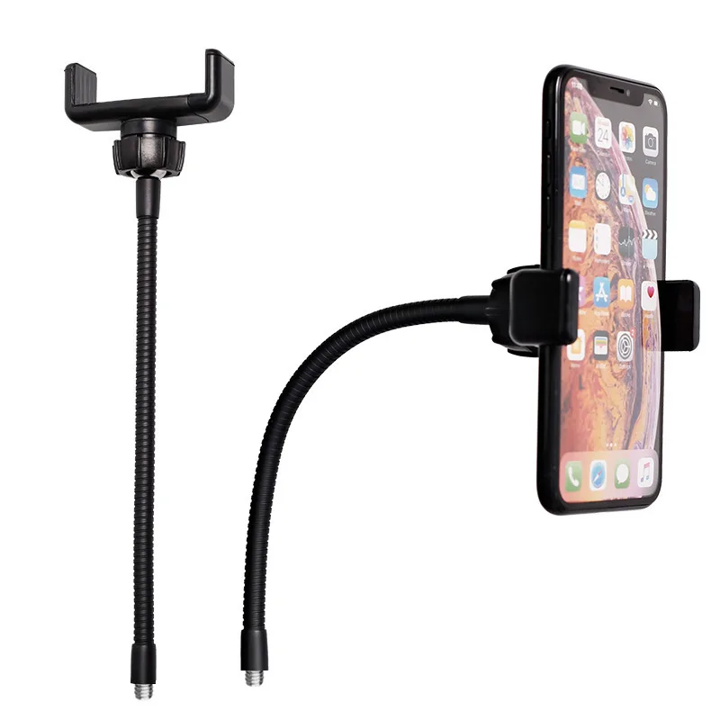 Foldable Phone Clamp Holder Stand with 1/4 Screw Mounting for LED Ring Light Smartphone Mounting for iPhone Android Smartphones