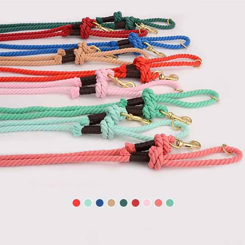 

Round Cotton Leash for Dogs, Lead Rope, Colorful Pet Leashes, Long Belt, Outdoor Dog Walking, Training Leads Ropes