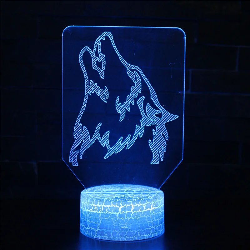 3D Wolf Lampe Nacht Licht für Schlafzimmer Dekoration Lichter Wolf Led Tisch Lampe Weihnachten Geschenke für Kinder Junge Geburtstag Urlaub