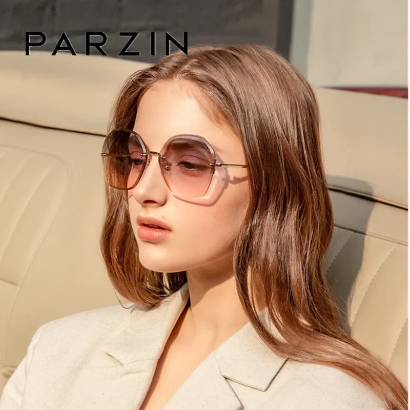 PARZIN Oversized Sunglasses Women Luxury Nylon Lens Party Polygon Square Sunglasses Brand Designer UV400 Goggle Gafas De Sol