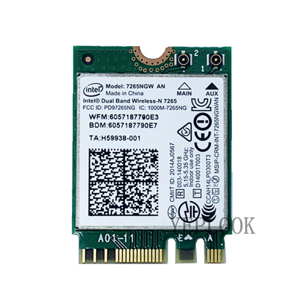 Wifi Card 7265NGW AN Wireless N 7265AN Dual Band 2.4GHz/5GHz 300Mbps Bluetooth 4.0 NGFF M.2 802.11a/g/n Network Card