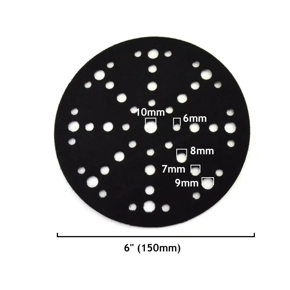 Tampon de Ponçage Ultra Fin de 6 Pouces, 150mm, 48 Trous, Wild de Planche pour Crochet et Boucle, Protection Abrasive en Papier de Verre, 1 Pièce