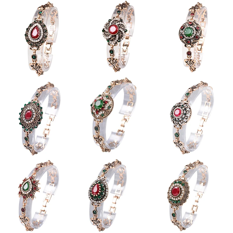 Best Selling Boho Vintage Turkish Jewelry Top Resin Gold Color Charm Bracelet Female Bracelets Bangles for Women Jewellery