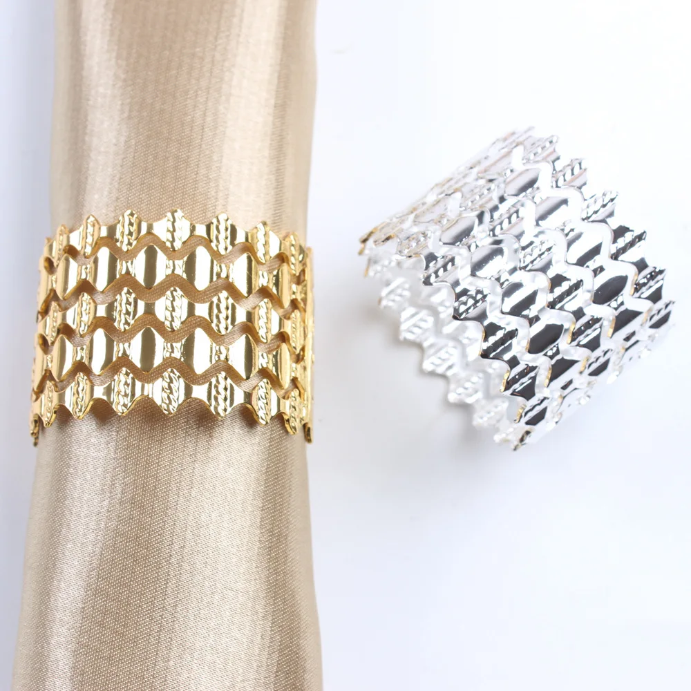 

12pcs Fashion wave pattern napkin buckle serrated napkin ring napkin buckle