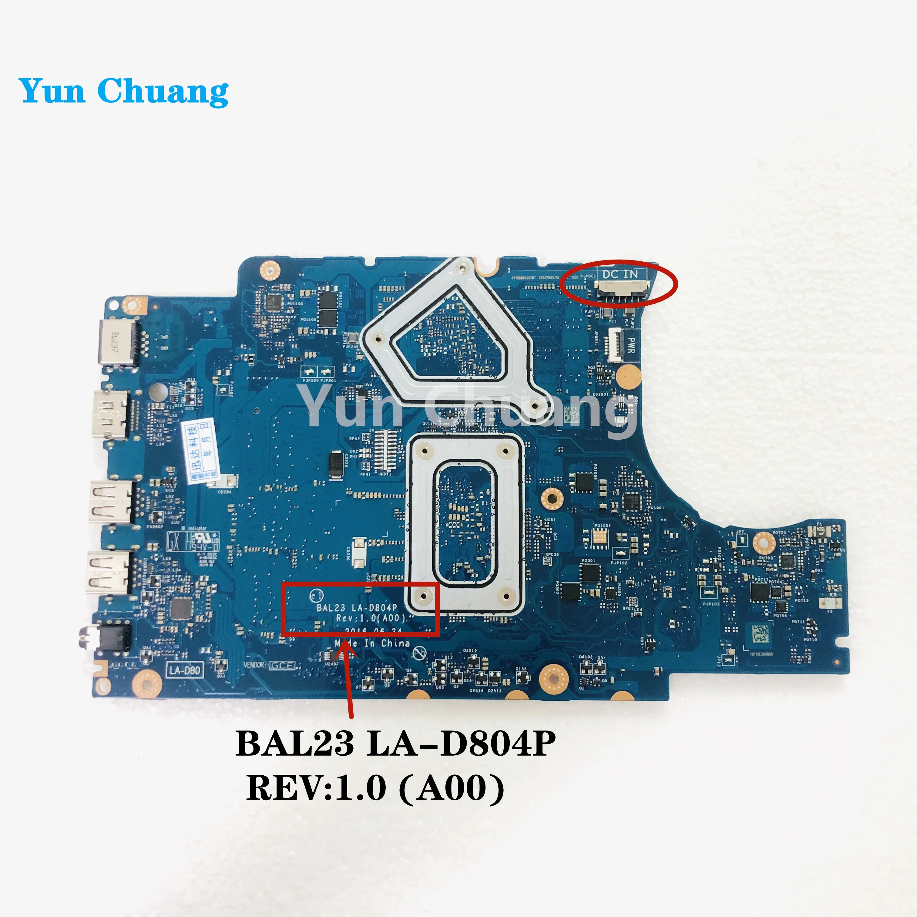 BAL23 LA-D804P FOR DELL INSPIRON 5565 5765 Laptop Motherboard A9-9400 R5 M435 2GB CN-0MYX0F 0MYX0F Mainboard 100% tested