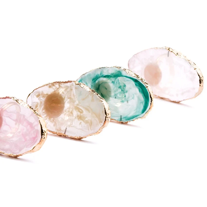 Nhựa Móng Tay Nghệ Thuật Bảng Màu Với Ngón Tay Vòng móng Tay Nghệ Thuật Tranh Hỗn Hợp Ô Màu Vàng Viền Móng Gel Màu Trang Điểm Bảng Hiển Thị