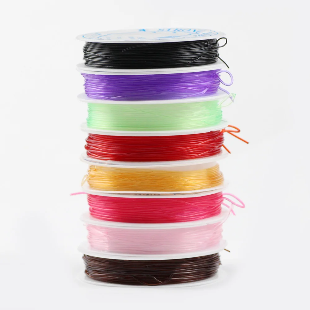 UPGFNK 1Roll Colorful Transparent Elastic Crystal Line Beading Cord String Wire Thread For DIY Bracelet Jewelry Making findings