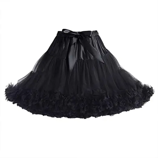 Women's Petticoat Adult Puffy Tutu Skirt Layered Ballet Tulle Pettiskirts Dress Costume Underskirt