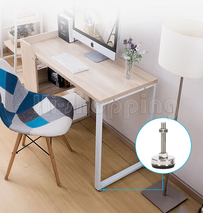 4Pcs Stainless Steel Fixed Adjusting Furniture Foot With M8 M10 M12 M14 Threaded Rubber Seat Anti-Slip Damping Guard Glide Pad