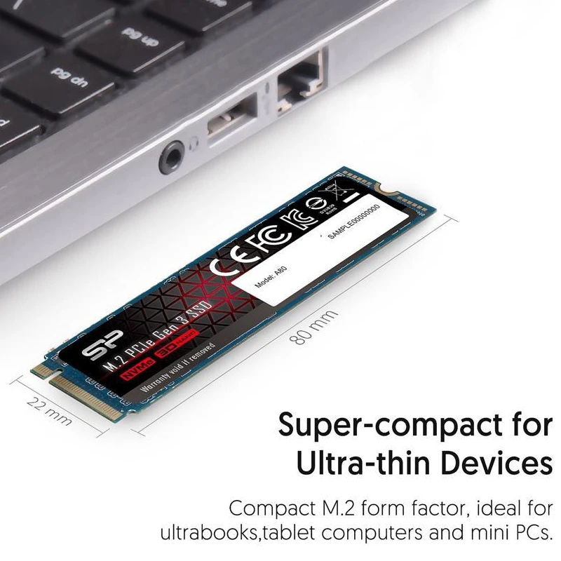 Imagem -03 - Silicon Power-unidades de Estado Sólido Internas Disco Rígido para Laptop e Desktop Pcie M.2 A80 m2 Ssd Nvme 256gb 512gb 1tb 2tb 2280