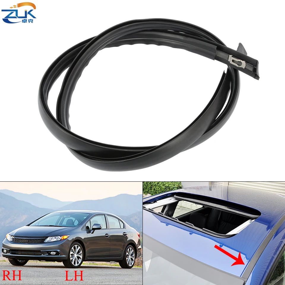 ZUK Car Roof Drip Finish Moulding Rubber Seal Strip With Metal Clips For HONDA Civic Sedan FB2 2012 2013 2014 2015