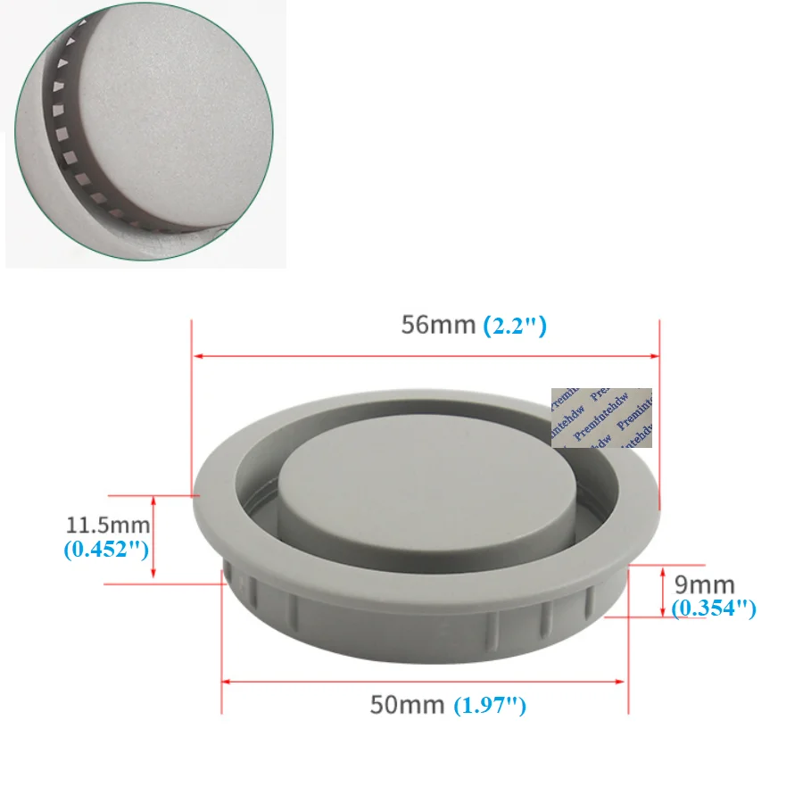 20Pcs Round ABS Plastic Air Vent Ventilation Furniture Cabinet Closet Invisible Grille Brown Black Grey