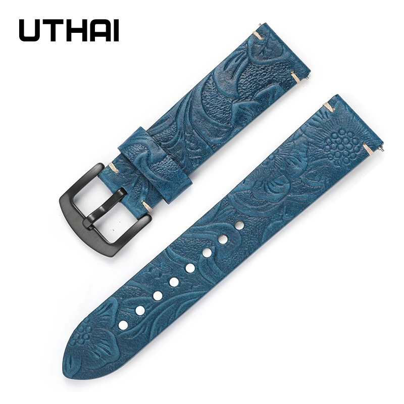 Watchband Leather Cowhide Strap 20mm 22mm watch band for galaxy watch/amazfit/huawei watch gt 2 Strap accessories UTAHI Z73