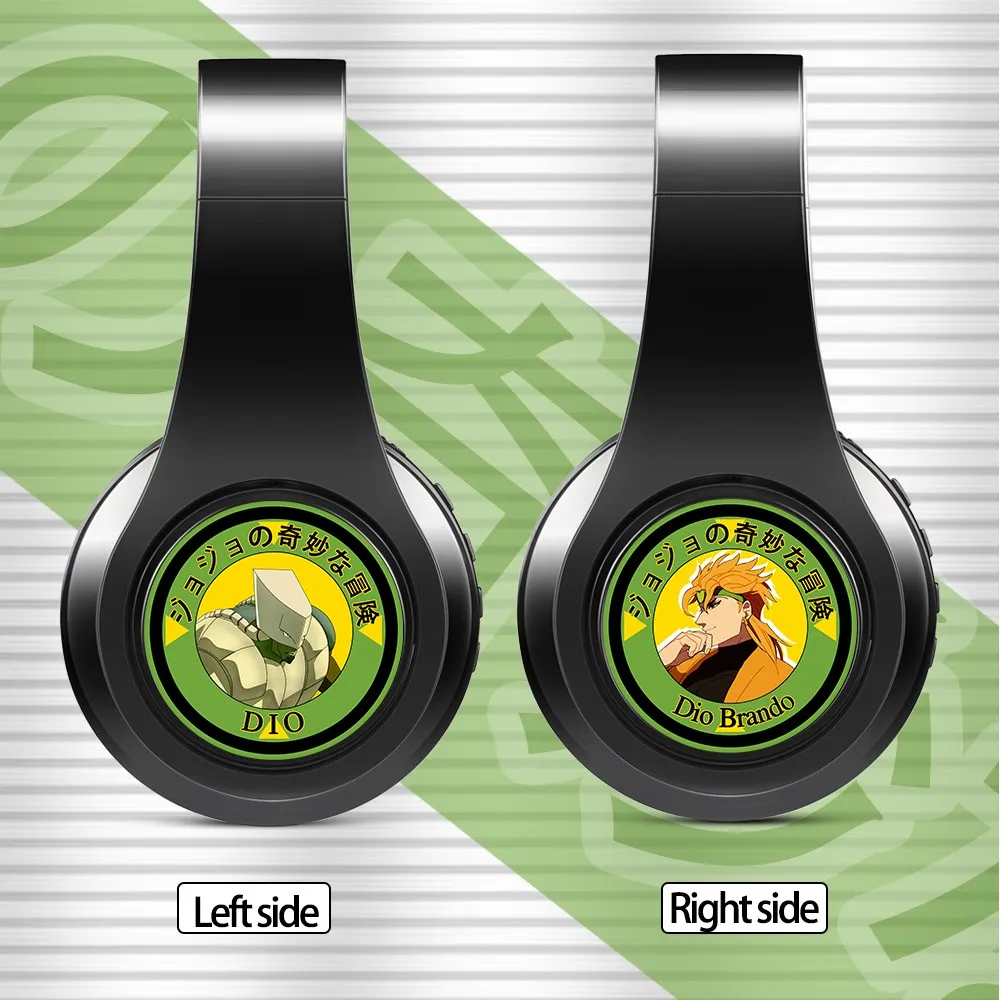 Cosplay Anime JoJo's Bizarre Adventure Wireless Bluetooth Headset Over Head Sport Mobile Phone Headphones with FM