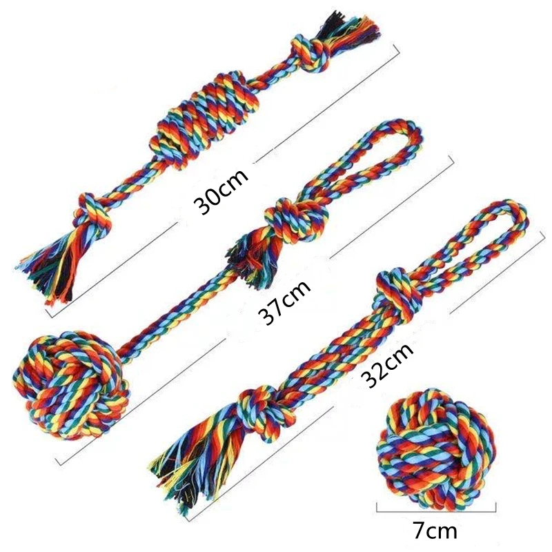 4pc Pet Dog Toys Teeth Clean Cotton Rope Bite Resistant Durable Braided Bone Rope Toys For Dogs Cats Pet Product